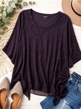 Simply Vera Vera Wang Purple Lace Dolman Sleeve Blouse